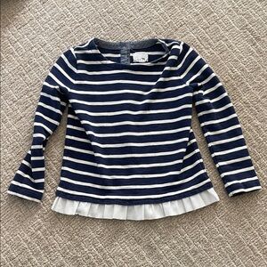 Crew kids Navy and White Striped Top size 6 - 7